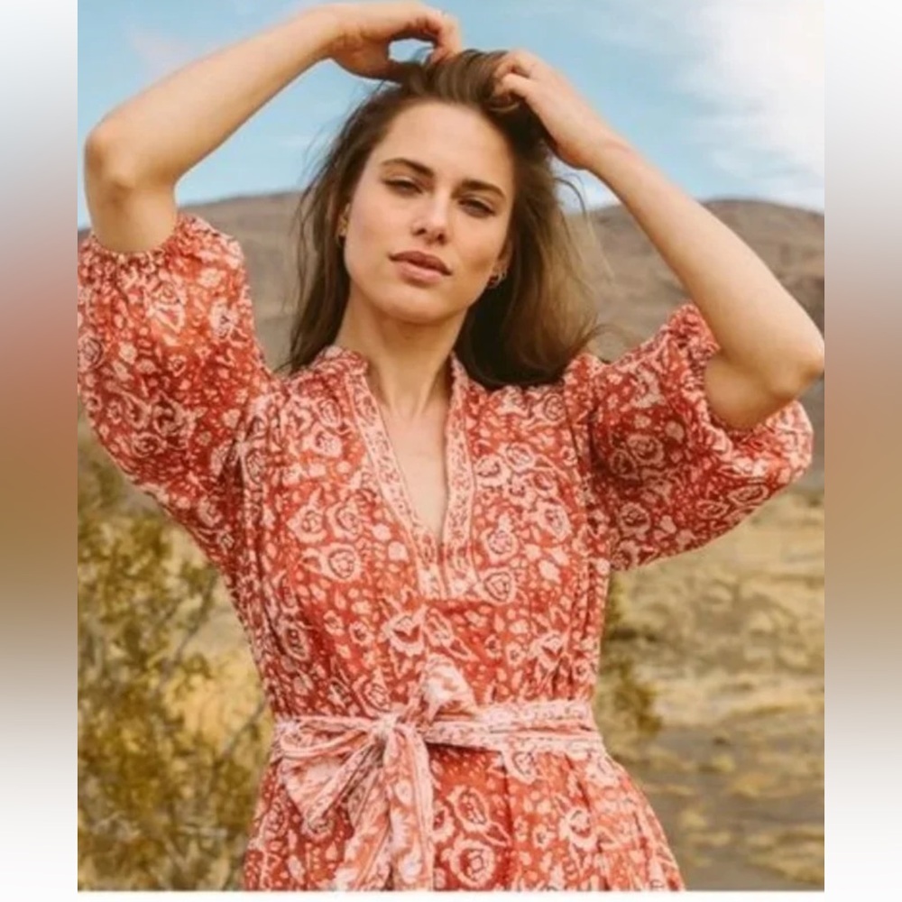 Cleobella Sara Floral Tiered Midi Dress | Size L - Picture 3 of 14
